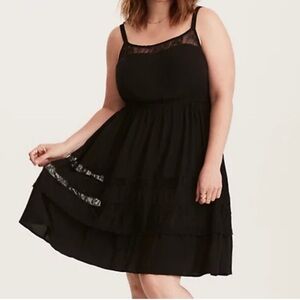 Torrid Black Sleeveless Lace Dress